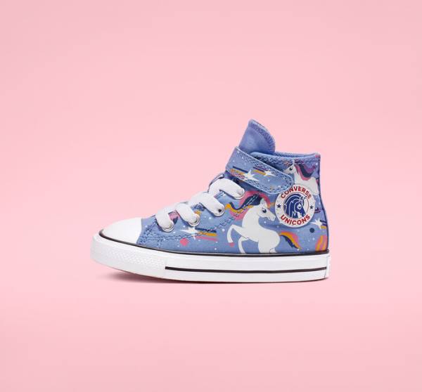 Converse Chuck Taylor All Star Unicons Hook and Loop Visoke Superge Svetloba Modra / Črna / Bela | CV-126LJZ