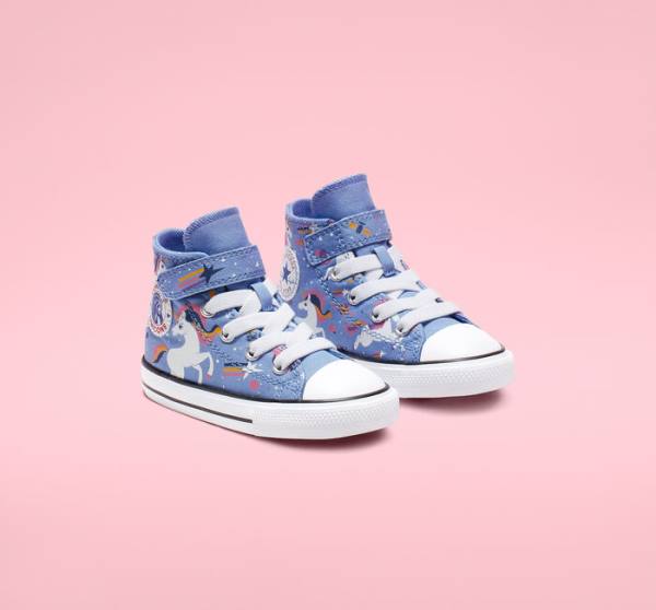 Converse Chuck Taylor All Star Unicons Hook and Loop Visoke Superge Svetloba Modra / Črna / Bela | CV-126LJZ