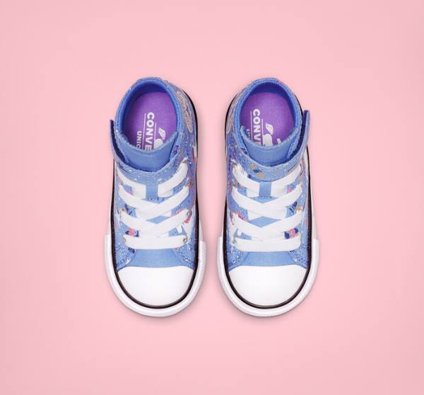 Converse Chuck Taylor All Star Unicons Hook and Loop Visoke Superge Svetloba Modra / Črna / Bela | CV-126LJZ