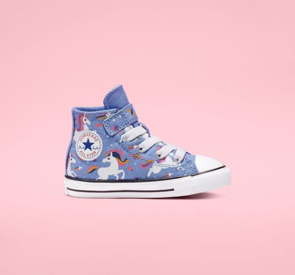 Converse Chuck Taylor All Star Unicons Hook and Loop Visoke Superge Svetloba Modra / Črna / Bela | CV-126LJZ