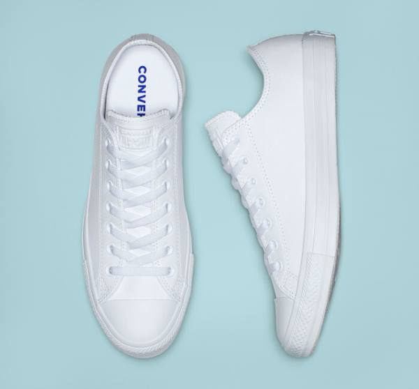 Converse Chuck Taylor All Star Usnje All White Nizke Superge Bela | CV-934ETL