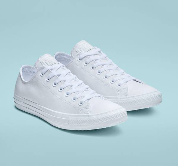 Converse Chuck Taylor All Star Usnje All White Nizke Superge Bela | CV-934ETL