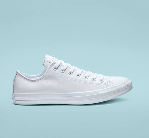 Converse Chuck Taylor All Star Usnje All White Nizke Superge Bela | CV-934ETL