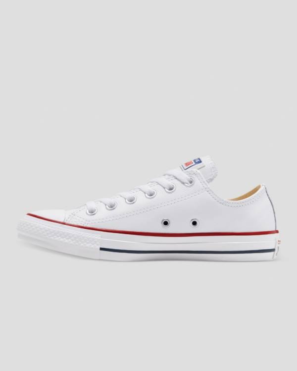 Converse Chuck Taylor All Star Usnje Nizke Superge Bela | CV-325FLN