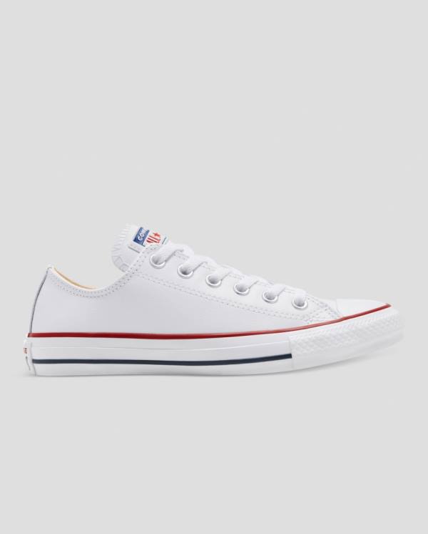 Converse Chuck Taylor All Star Usnje Nizke Superge Bela | CV-325FLN