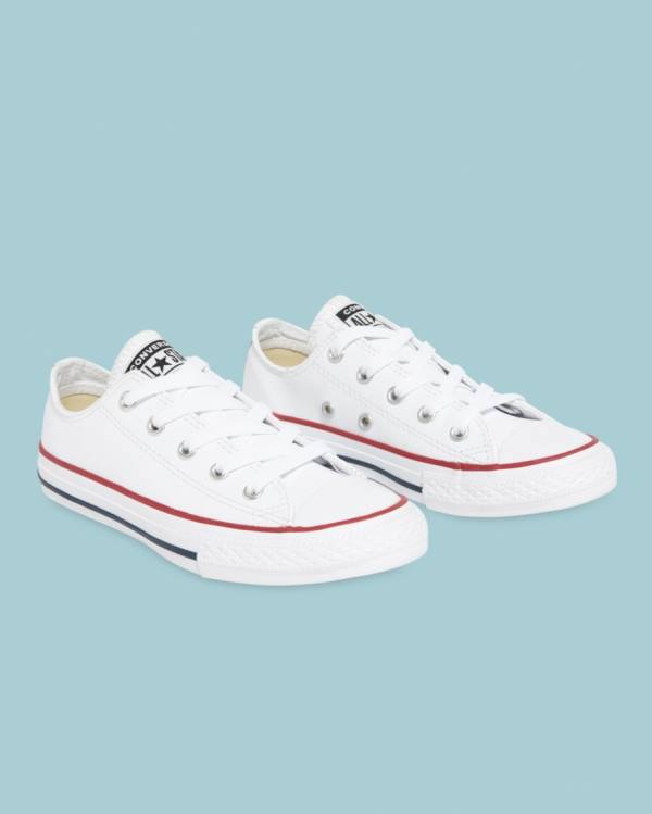 Converse Chuck Taylor All Star Usnje Nizke Superge Bela | CV-723DLI