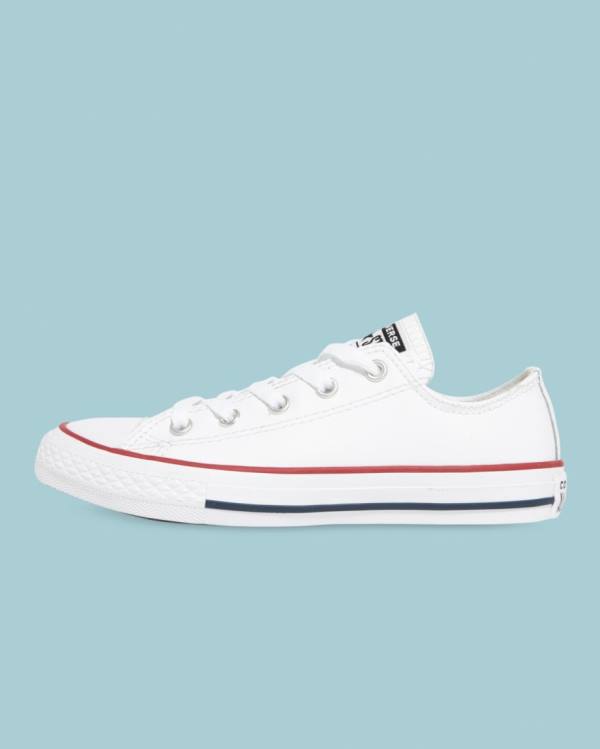 Converse Chuck Taylor All Star Usnje Nizke Superge Bela | CV-723DLI