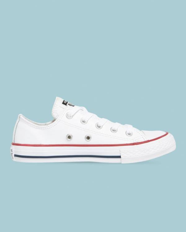 Converse Chuck Taylor All Star Usnje Nizke Superge Bela | CV-723DLI