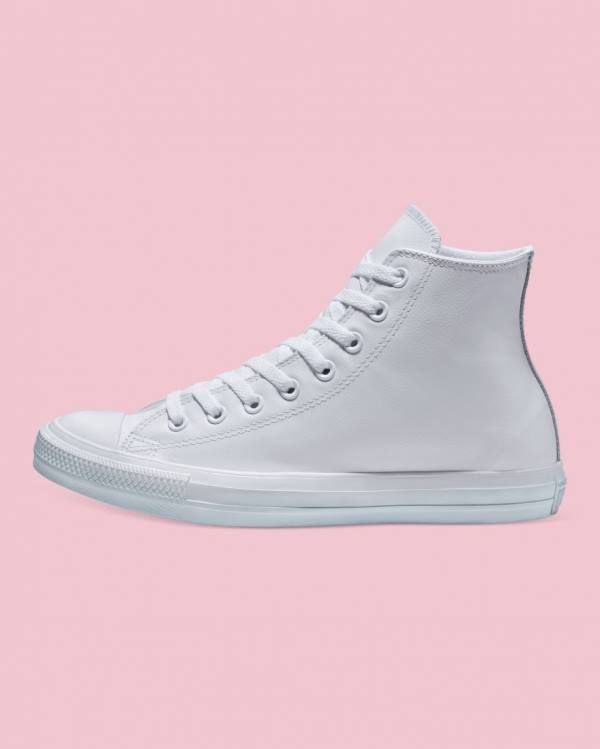 Converse Chuck Taylor All Star Usnje Visoke Superge Bela | CV-310MTK