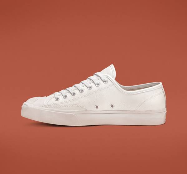 Converse Jack Purcell Usnje Nizke Superge Bela / Bela / Bela | CV-146XDO