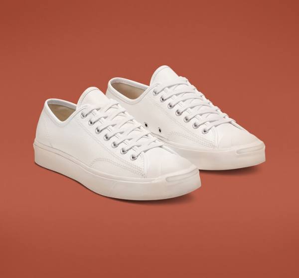 Converse Jack Purcell Usnje Nizke Superge Bela / Bela / Bela | CV-146XDO