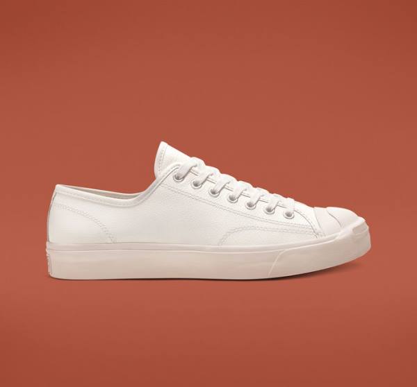 Converse Jack Purcell Usnje Nizke Superge Bela / Bela / Bela | CV-146XDO