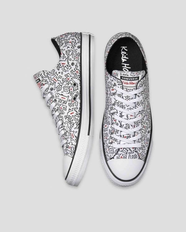 Converse Keith Haring Chuck Taylor All Star Nizke Superge Bela Črna Rdeča | CV-853HBL