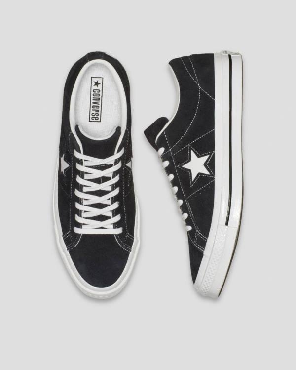 Converse One Star Premium Suede Nizke Superge Črna | CV-846XYO