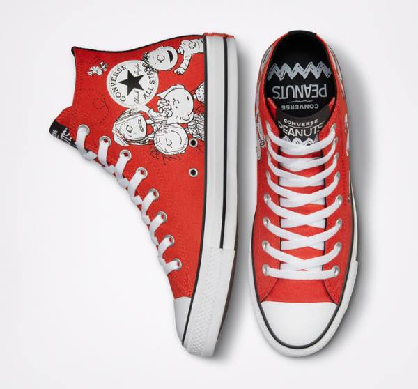 Converse Peanuts Chuck Taylor All Star Visoke Superge Rdeča / Črna / Bela | CV-046HQN