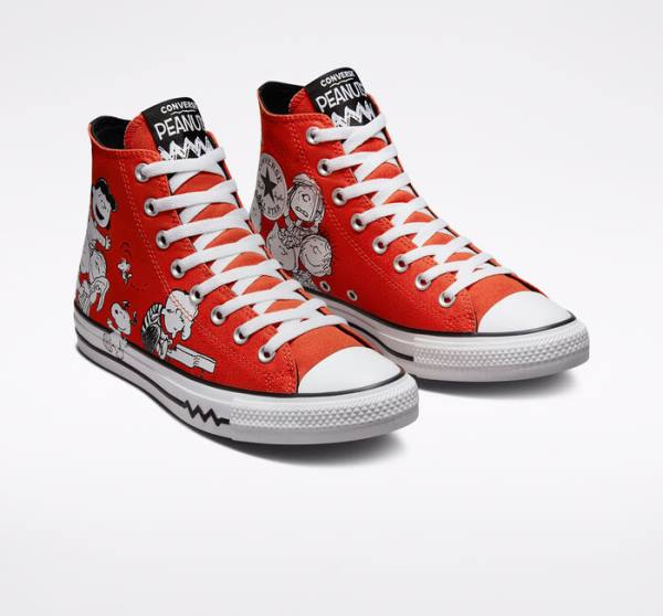 Converse Peanuts Chuck Taylor All Star Visoke Superge Rdeča / Črna / Bela | CV-046HQN