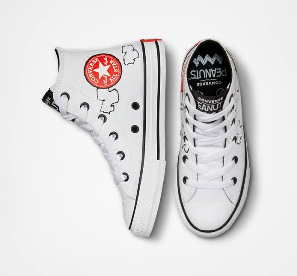 Converse Peanuts Chuck Taylor All Star Visoke Superge Bela / Črna / Rdeča | CV-591HMT