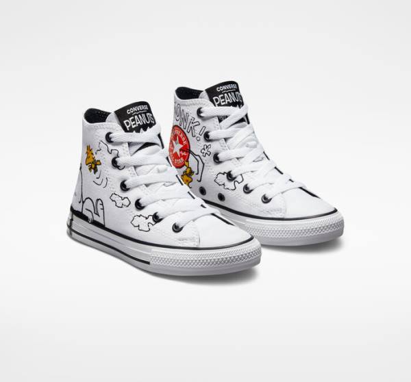 Converse Peanuts Chuck Taylor All Star Visoke Superge Bela / Črna / Rdeča | CV-591HMT