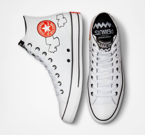 Converse Peanuts Chuck Taylor All Star Visoke Superge Bela / Črna / Rdeča | CV-961QKW