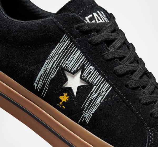 Converse Peanuts One Star Nizke Superge Črna / Oranžna | CV-598QWO