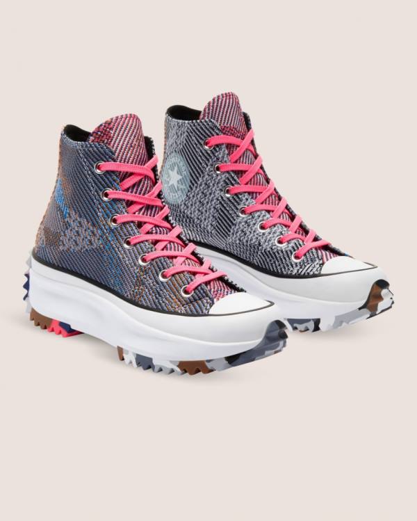 Converse Run Star Hike Knit Print Visoke Superge Modra Rdeča | CV-475ANE