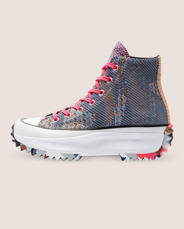 Converse Run Star Hike Knit Print Visoke Superge Modra Rdeča | CV-475ANE