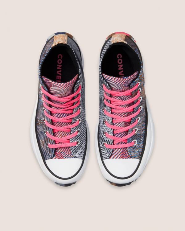 Converse Run Star Hike Knit Print Visoke Superge Modra Rdeča | CV-475ANE