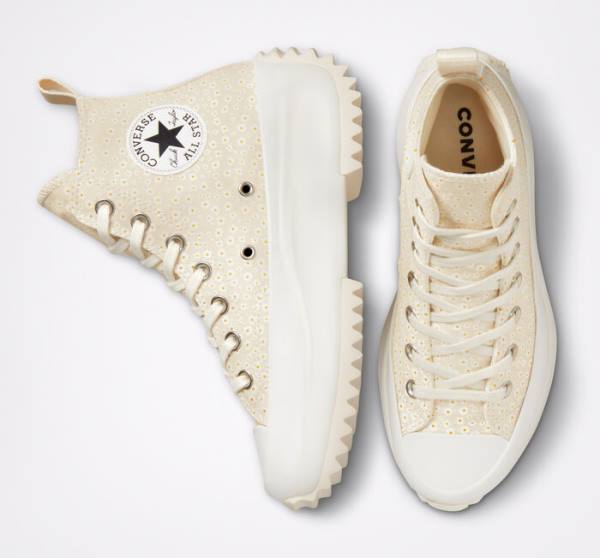 Converse Run Star Hike Platform Daisy Visoke Superge Bež Bela | CV-735RFJ