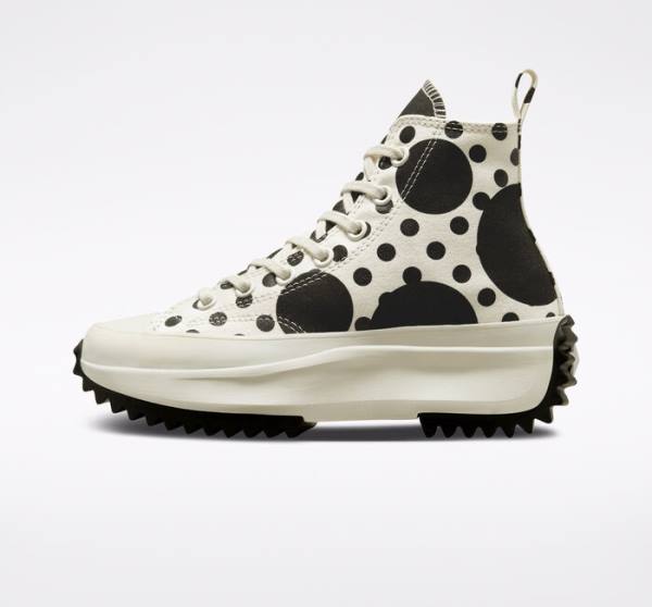 Converse Run Star Hike Platform Polka Dots Visoke Superge Črna | CV-320PWD