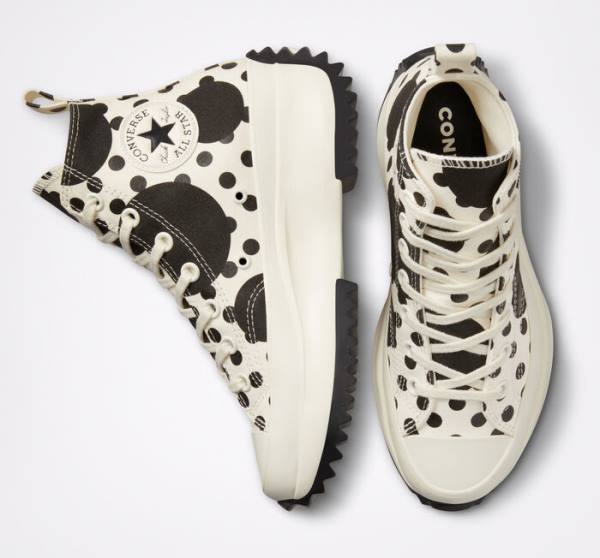 Converse Run Star Hike Platform Polka Dots Visoke Superge Črna | CV-320PWD