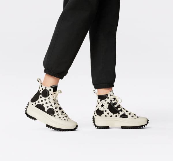 Converse Run Star Hike Platform Polka Dots Visoke Superge Črna | CV-320PWD