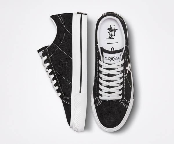 Converse Stussy One Star Nizke Superge Črna / Bela | CV-385RPL